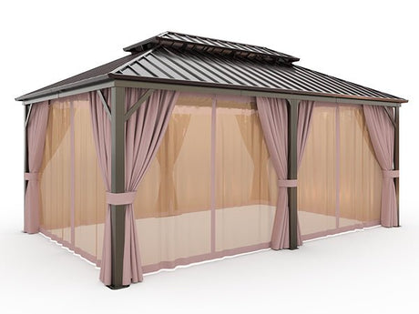 EAGLE PEAK 12x18 Hardtop Aluminum Gazebo_OAG216MW-C-BRN - Eagle Peak Canopy and Outdoor Products