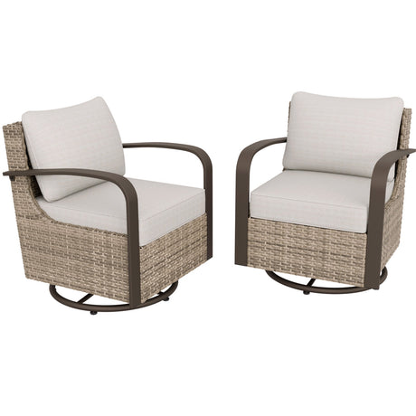 EAGLE PEAK Coastal Vista Outdoor Swivel Wicker Rocker Chair with Deep Seating_EP-FNY-F-Y - Eagle Peak Canopy and Outdoor Products