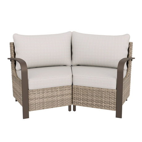 EAGLE PEAK Costal Vista Patio Outdoor Wicker Love Seat with Deep Seating_EP-FNY-G-Y - Eagle Peak Canopy and Outdoor Products