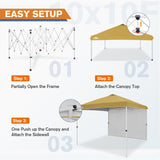 10X10 COMMERCIAL POP UP CANOPY TENT WITH ONE DETACHABLE SIDEWALL - Eagle Peak Custom Canopy Tent