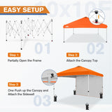 10X10 COMMERCIAL POP UP CANOPY TENT WITH ONE DETACHABLE SIDEWALL - Eagle Peak Custom Canopy Tent