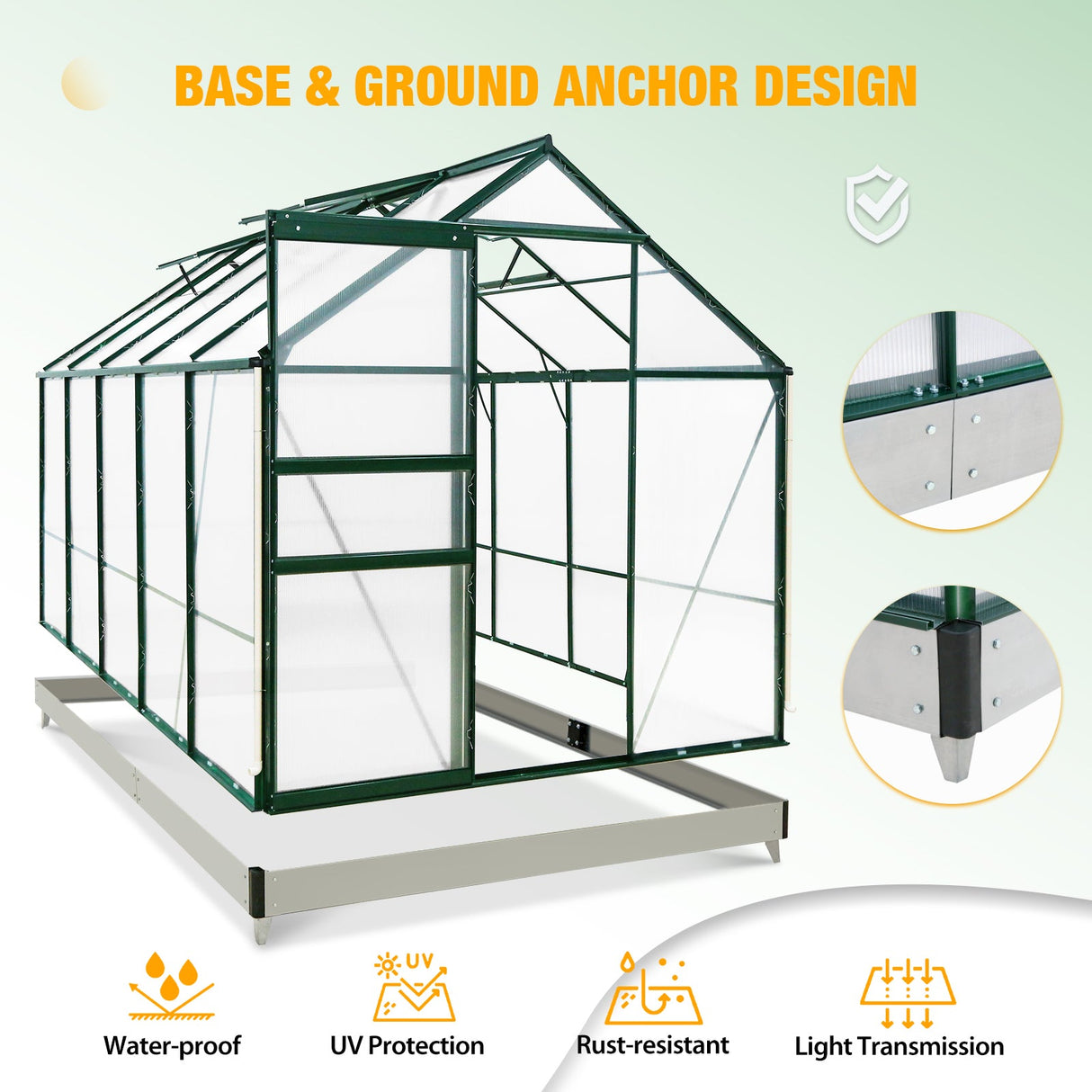 10x6x7 Polycarbonate and Aluminum Walk - in Greenhouse - Eagle Peak Custom Canopy Tent