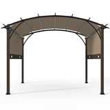 11.4x11.4 Outdoor Pergola with Retractable Textilene Sun Shade Top - Eagle Peak Custom Canopy Tent