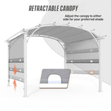 11.4x11.4 Outdoor Pergola with Retractable Textilene Sun Shade Top - Eagle Peak Custom Canopy Tent