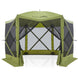 12 x 12 ft Portable Quick Pop Up 6 Sided Instant Gazebo Canopy with Mesh Netting 8 Person, Green / Beige - Eagle Peak Custom Canopy Tent