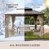 12x10 Hardtop Gazebo, Galvanized Steel Double Roof with Aluminum Frame - Eagle Peak Custom Canopy Tent