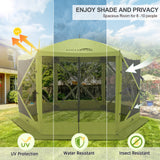 12x12 ft Portable Quick Pop Up Canopy Tent with 2 Wall Panels, 6 Sided Instant Gazebo - Eagle Peak Custom Canopy Tent