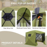 12x12 ft Portable Quick Pop Up Canopy Tent with 2 Wall Panels, 6 Sided Instant Gazebo - Eagle Peak Custom Canopy Tent