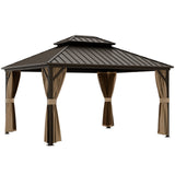 12x14 Hardtop Gazebo, Galvanized Steel Double Roof with Aluminum Frame - Eagle Peak Custom Canopy Tent