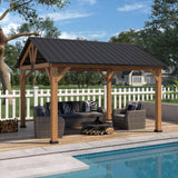 13x11 Cedar Wood Gazebo Hardtop Gazebo - Eagle Peak Custom Canopy Tent