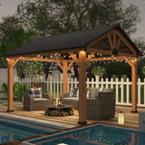 13x11 Cedar Wood Gazebo Hardtop Gazebo - Eagle Peak Custom Canopy Tent