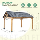 13x11 Cedar Wood Gazebo Hardtop Gazebo - Eagle Peak Custom Canopy Tent