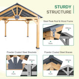 13x11 Cedar Wood Gazebo Hardtop Gazebo - Eagle Peak Custom Canopy Tent