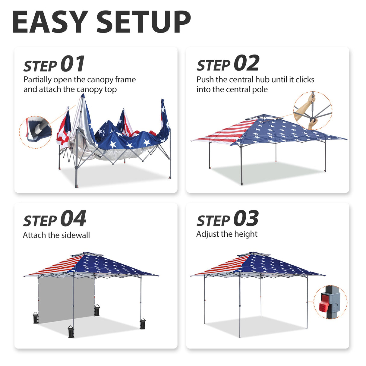 13x13 Pop Up Canopy Tent With Sidewall - Eagle Peak Custom Canopy Tent