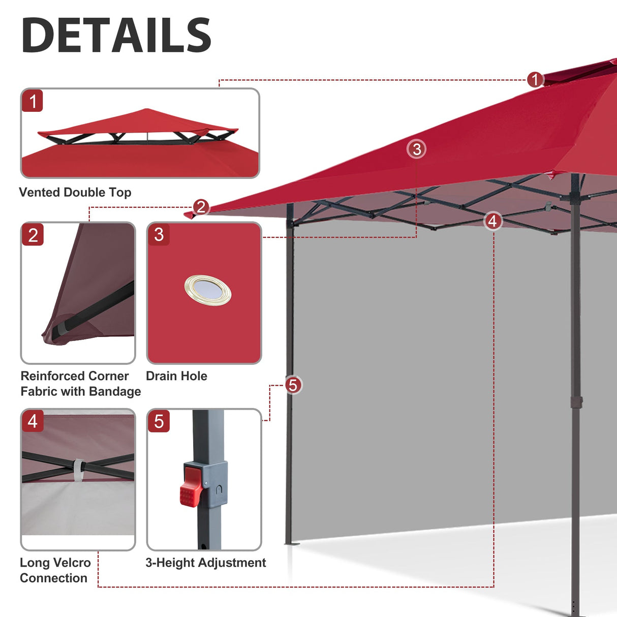 13x13 Pop Up Canopy Tent With Sidewall - Eagle Peak Custom Canopy Tent