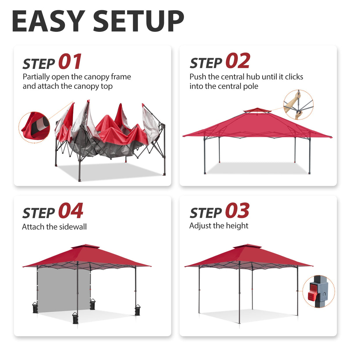 13x13 Pop Up Canopy Tent With Sidewall - Eagle Peak Custom Canopy Tent