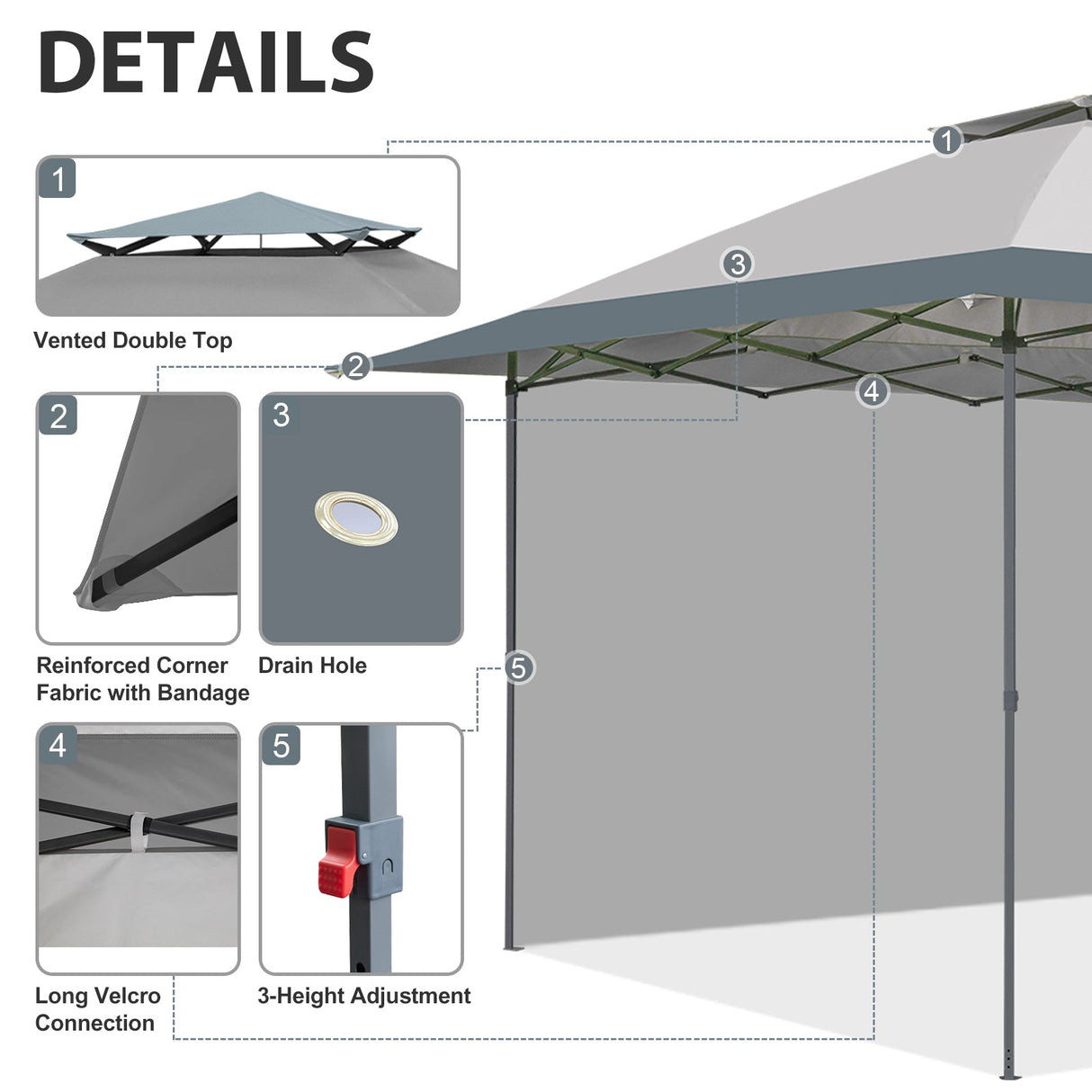 13x13 Pop Up Canopy Tent With Sidewall - Eagle Peak Custom Canopy Tent