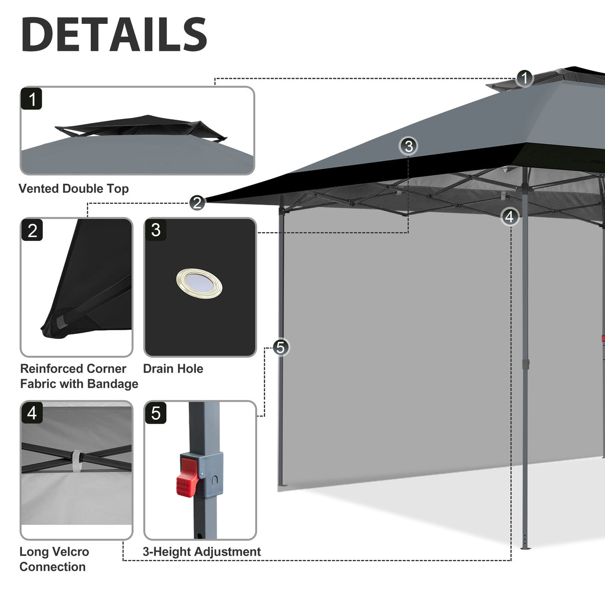 13x13 Pop Up Canopy Tent With Sidewall - Eagle Peak Custom Canopy Tent