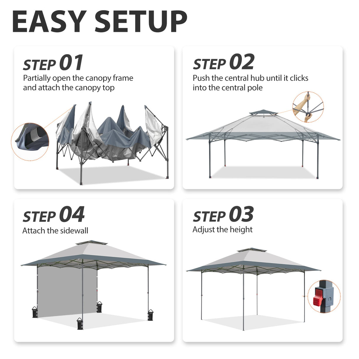 13x13 Pop Up Canopy Tent With Sidewall - Eagle Peak Custom Canopy Tent