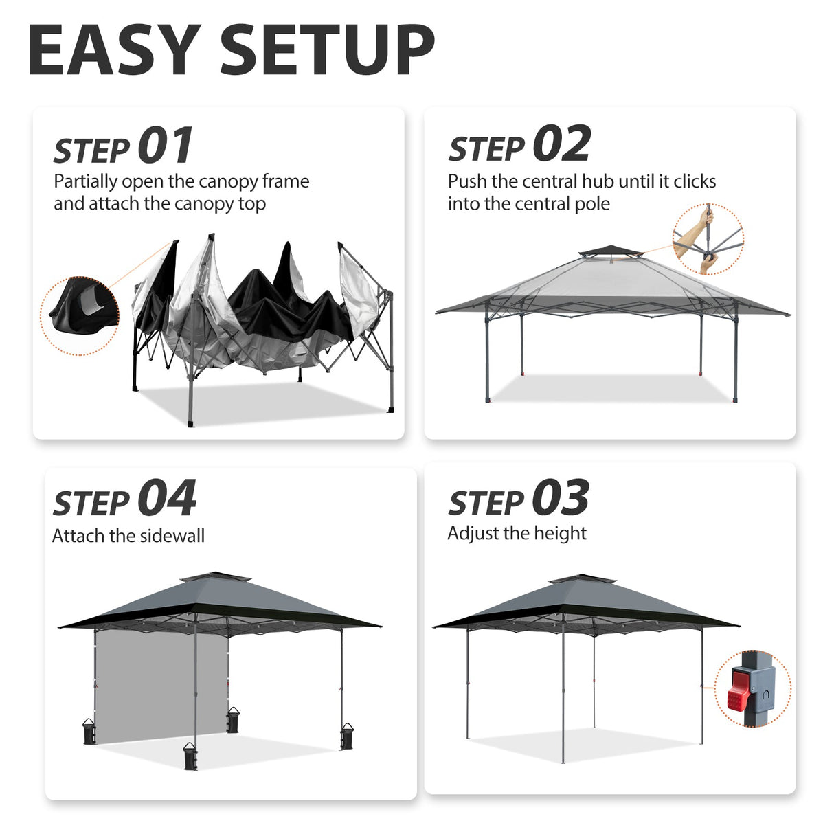 13x13 Pop Up Canopy Tent With Sidewall - Eagle Peak Custom Canopy Tent