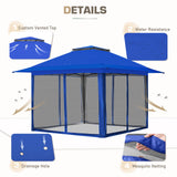 13x13 Pop Up Gazebo with Netting w/ 169 sqft of Shade - Eagle Peak Custom Canopy Tent