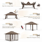 13x13 Pop Up Gazebo with Netting w/ 169 sqft of Shade - Eagle Peak Custom Canopy Tent