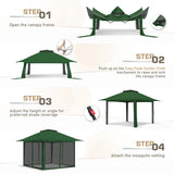 13x13 Pop Up Gazebo with Netting w/ 169 sqft of Shade - Eagle Peak Custom Canopy Tent