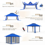 13x13 Pop Up Gazebo with Netting w/ 169 sqft of Shade - Eagle Peak Custom Canopy Tent