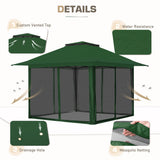 13x13 Pop Up Gazebo with Netting w/ 169 sqft of Shade - Eagle Peak Custom Canopy Tent