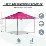 13x13 Straight Leg Pop Up Canopy Tent with 169 sqft of Shade - Eagle Peak Custom Canopy Tent