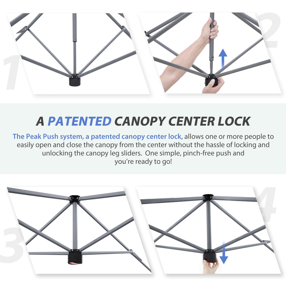 13x13 Straight Leg Pop Up Canopy Tent with 169 sqft of Shade - Eagle Peak Custom Canopy Tent