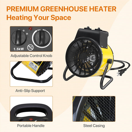 1500W Outdoor Heater,Yellow - Eagle Peak Custom Canopy Tent