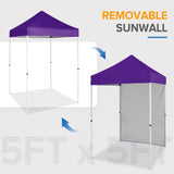 EAGLE PEAK Straight Leg Outdoor Portable Canopy Tent with Removable Sunwalls 5x5 ft, Carry Bag Included