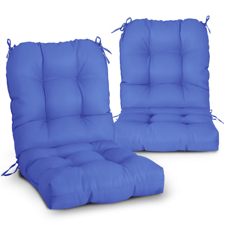 Tufted Outdoor/Indoor Seat/Back Chair Cushion, Set of 2, 42'' x 21''