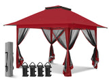 13x13 Pop Up Gazebo with Netting w/ 169 sqft of Shade - Eagle Peak Custom Canopy Tent