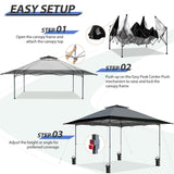 13x13 Straight Leg Pop Up Canopy Tent with 169 sqft of Shade