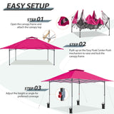 13x13 Straight Leg Pop Up Canopy Tent with 169 sqft of Shade