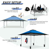 13x13 Straight Leg Pop Up Canopy Tent with 169 sqft of Shade