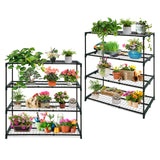 Greenhouse Shelving Staging Double 4 Tier, 42" x 18" x 42", Green