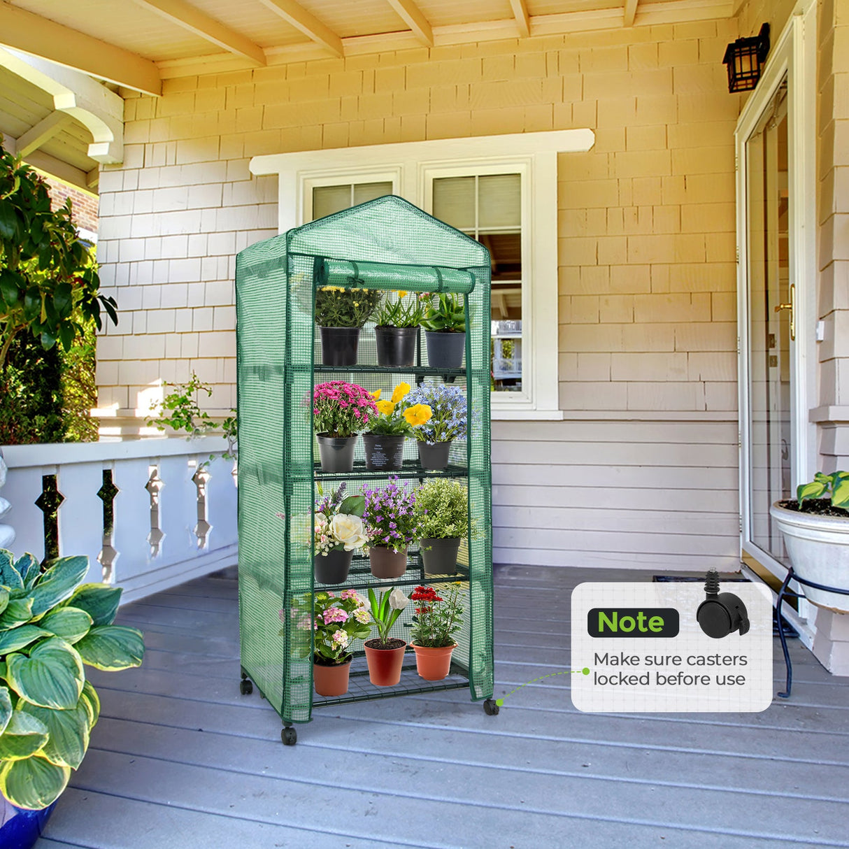 28”x 19”x 67” Mini Greenhouse with Wire Shelves,4 Tier, with Wheels - Eagle Peak Custom Canopy Tent