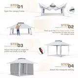 13x13 Pop Up Gazebo with Netting w/ 169 sqft of Shade - Eagle Peak Custom Canopy Tent