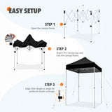 5x5 Pop Up Canopy Tent Instant Straight Leg  Outdoor Canopy Easy Set-up