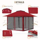 13x13 Pop Up Gazebo with Netting w/ 169 sqft of Shade - Eagle Peak Custom Canopy Tent