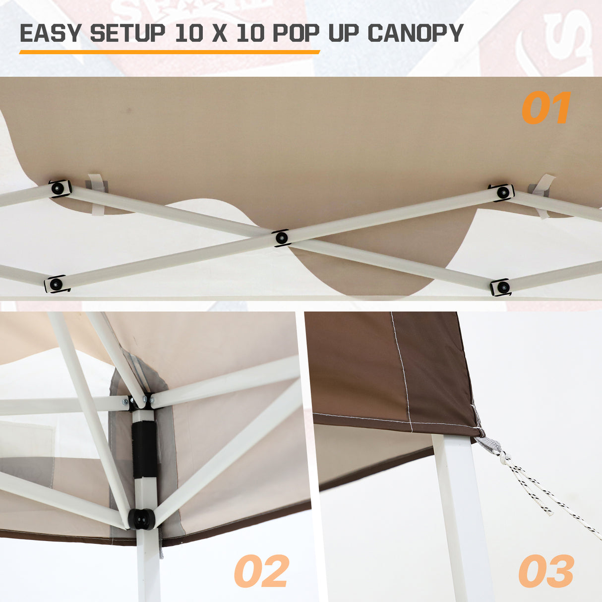 Slant Leg Pop up Canopy Tent, 10x10 Base 8x8 Top with SHADE GRAPHiX High Quality Digital Printed Top