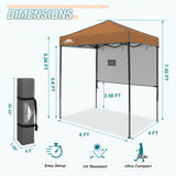 6x4 ft Instant Pop Up Canopy with Adjustable Sun Wall