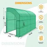 9.9x4.9x7.1 Outdoor Lean to Walk-in Greenhouse with Shelf