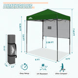 6x4 ft Instant Pop Up Canopy with Adjustable Sun Wall