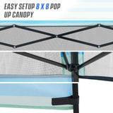 8x8 Backpack Pop Up Canopy Tent w/ Sidewall 8x8 Base 6x6 Top,Unique Printing Fabric