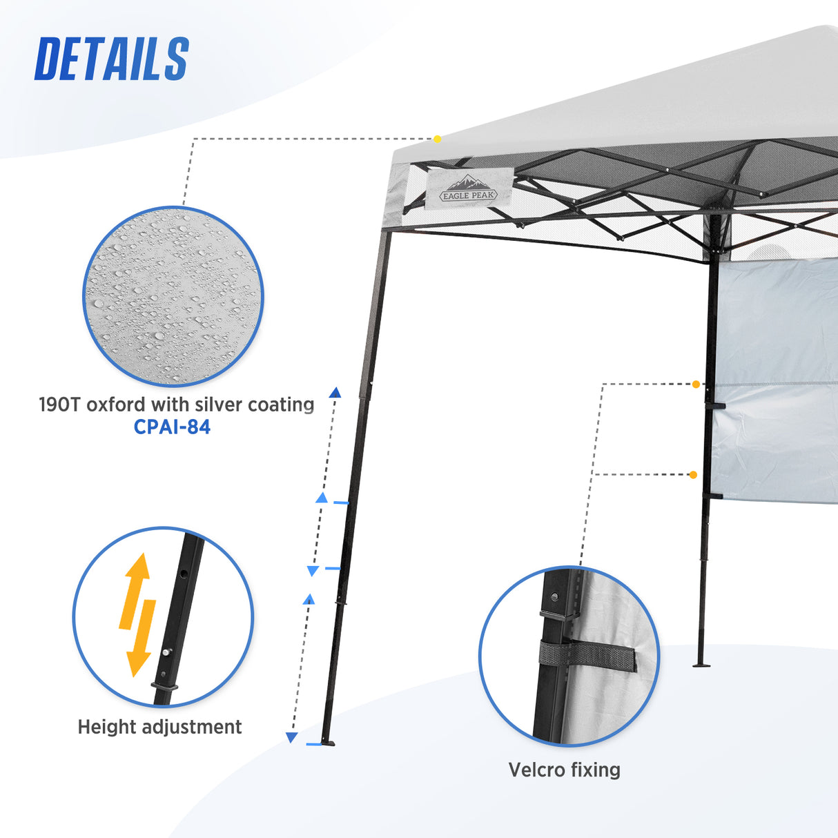 8x8 Pop Up Canopy Tent with Sidewall,8x8 Base 6x6 Top