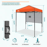 6x4 ft Instant Pop Up Canopy with Adjustable Sun Wall